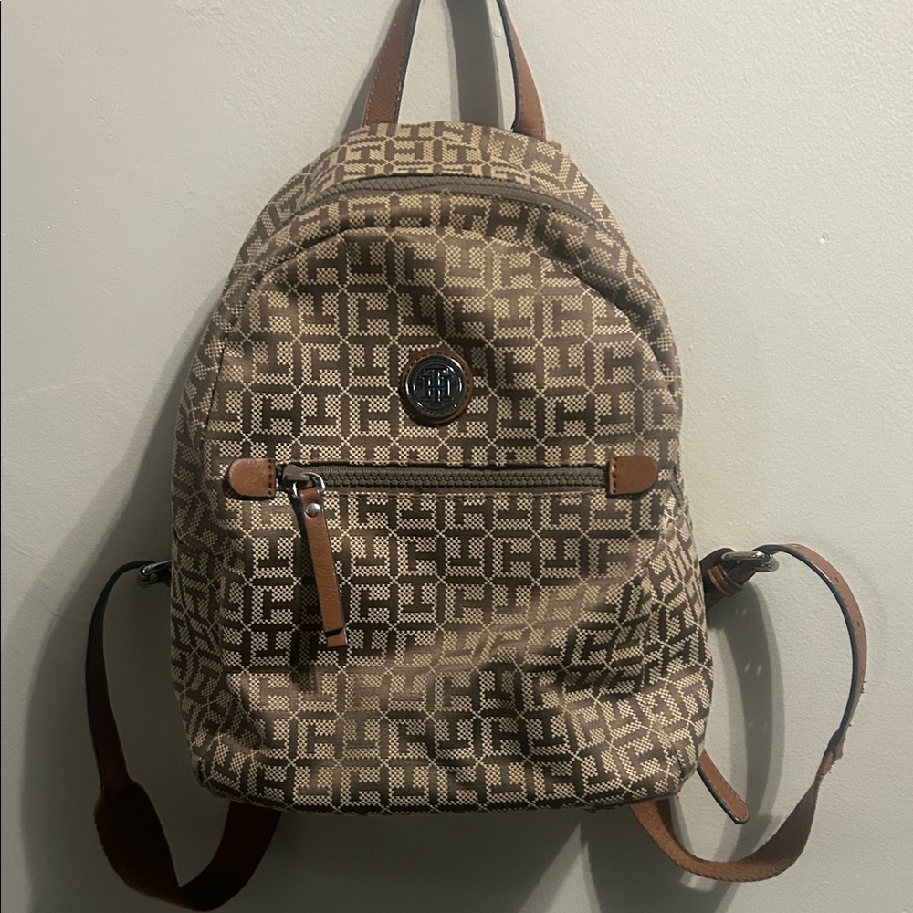 Tommy Hilfiger Brown and Tan Backpack